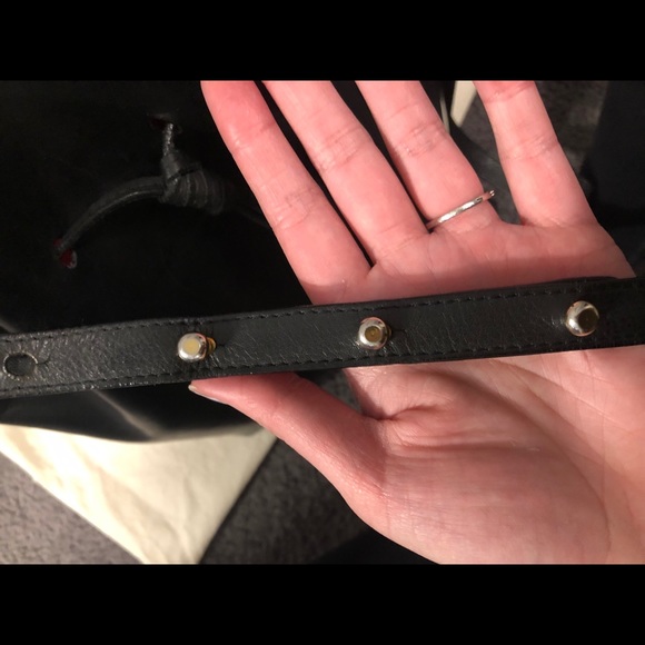 Mansur Gabriel Large Bucket Bag in Black/Flamma - Picture 9 of 12